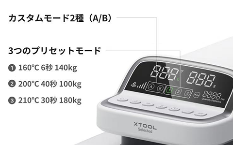5つのプリセットモード搭載